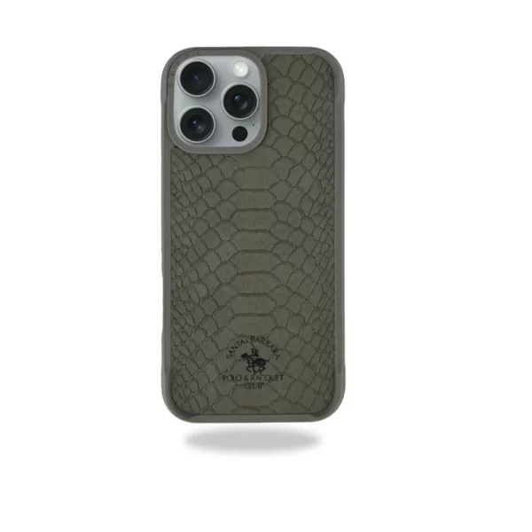 Santa Barbara KNIGHT Series Leather Case for iPhone 16 Pro Max (Grey)